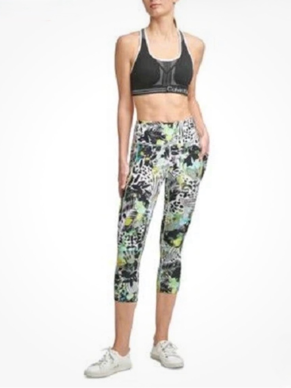 Calvin Klein Performance High Waist Crop Tight Abstract Print Leggings Small NWT - Picture 5 of 14